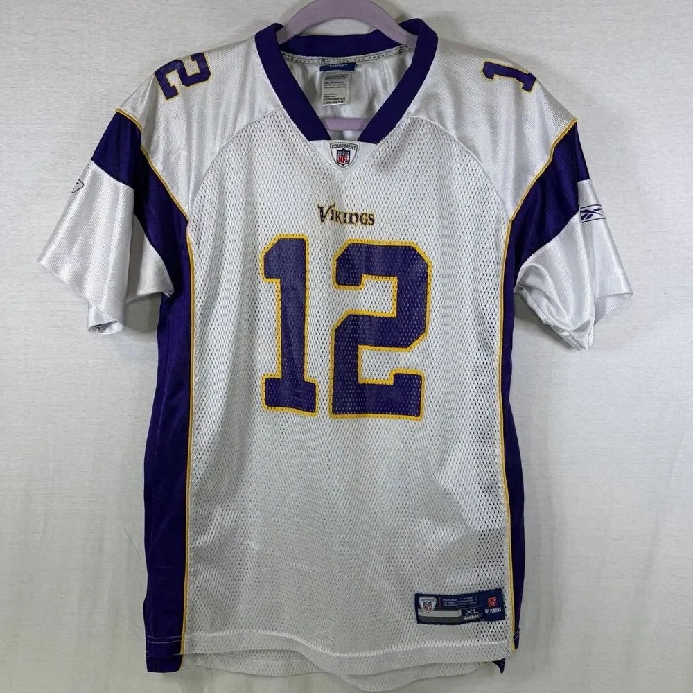 Percy Harvin #12 Minnesota Vikings Jersey Reebok Youth XLarge White NFL